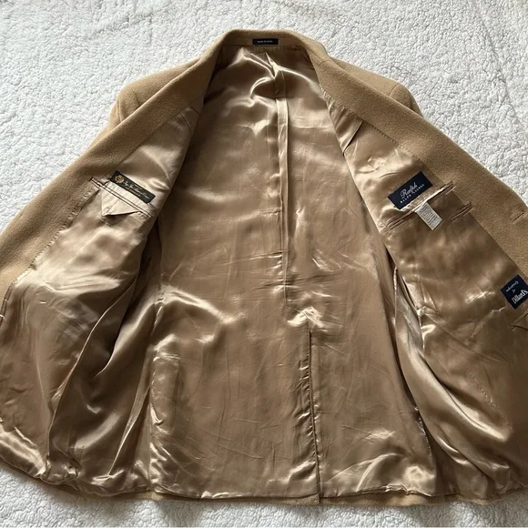 Ralph Lauren Men Blazer Jacket Beige %100 Camel Hair from Italy Size 46R